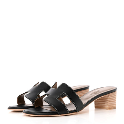 Hermes Calfskin Oasis Sandals 36 Black 3 of 15