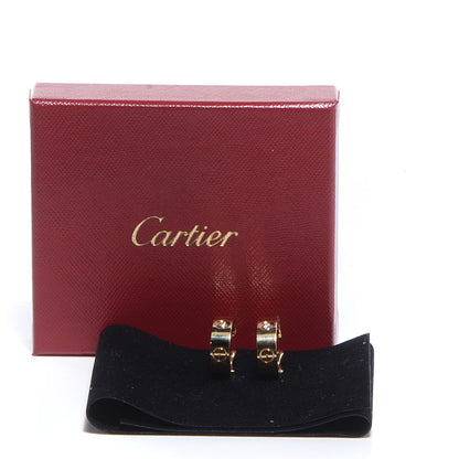 Cartier 18K Yellow Gold 2 Diamond 5.5mm LOVE Hoop Earrings 7 of 7
