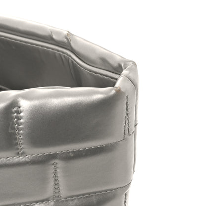 Chanel Vinyl Quilted Frozen Shopping Tote Silver 12 of 13