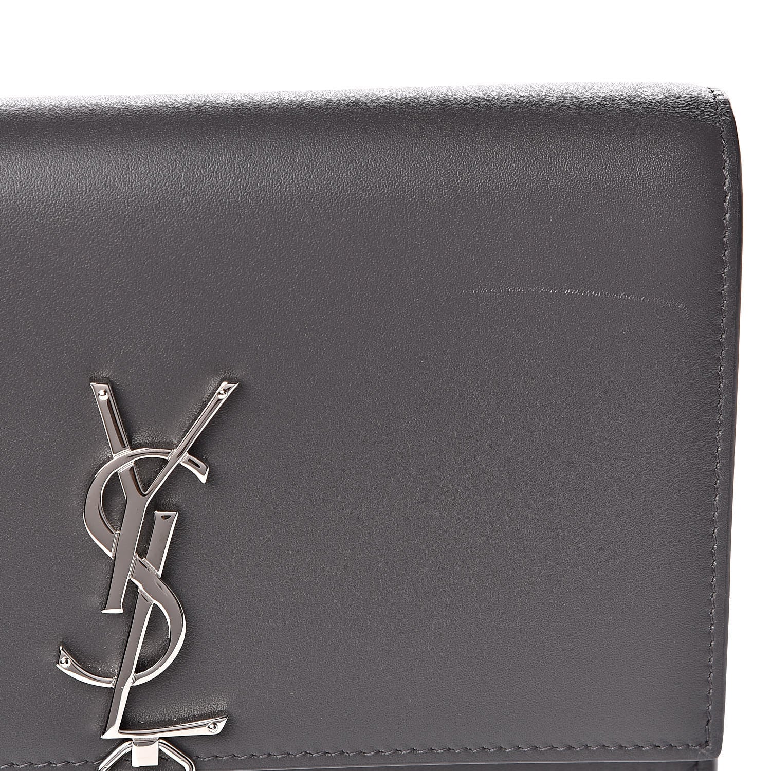 Saint Laurent Smooth Calfskin Classic Monogram Kate Tassel Chain Wallet Asphalt 9 of 10