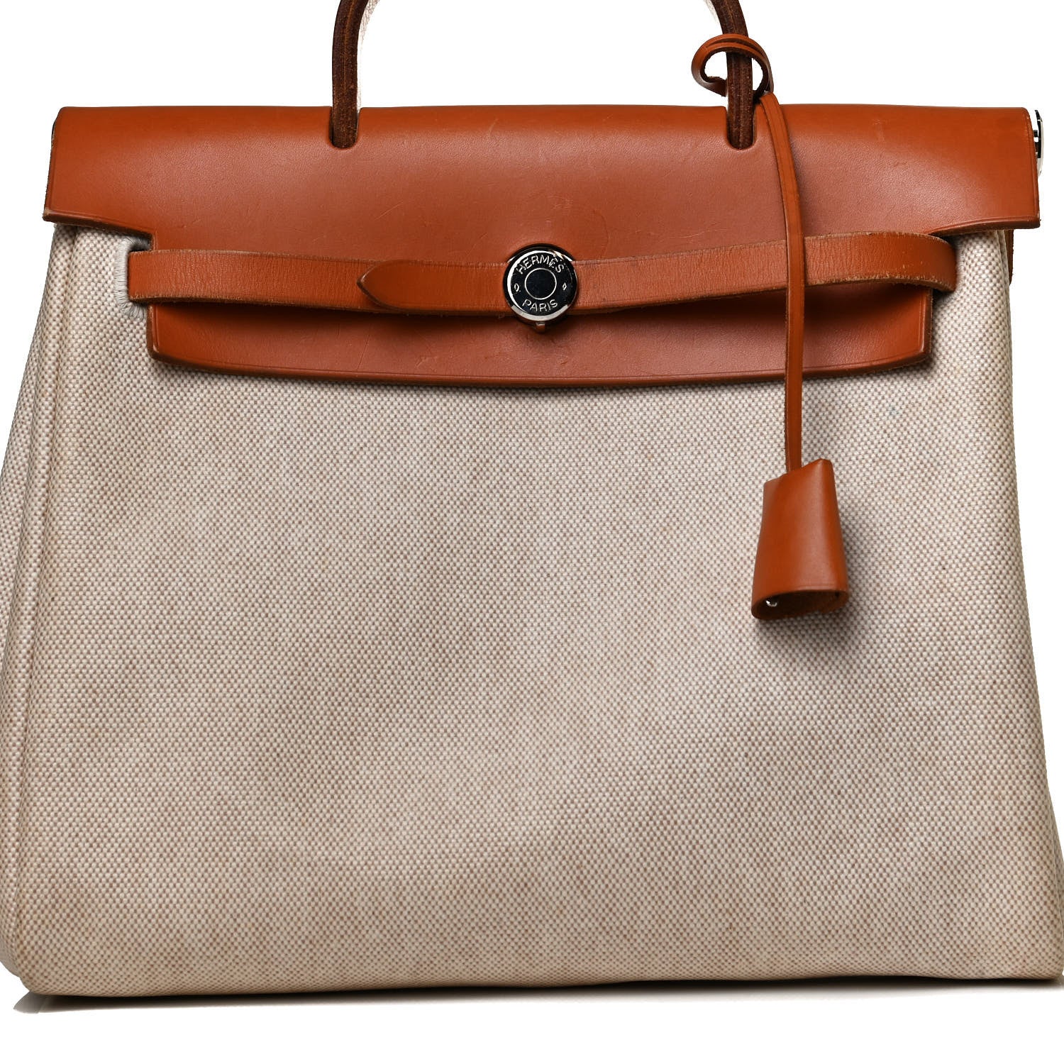 Hermes Toile Vache Calfskin Herbag 30 PM Backpack Natural 6 of 17