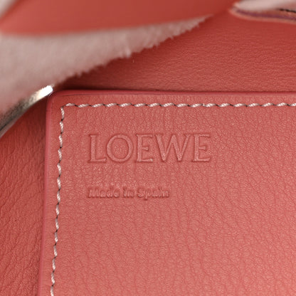 Loewe Calfskin Suede Gingham Woven Basket Bag Soft Pink White 6 of 10