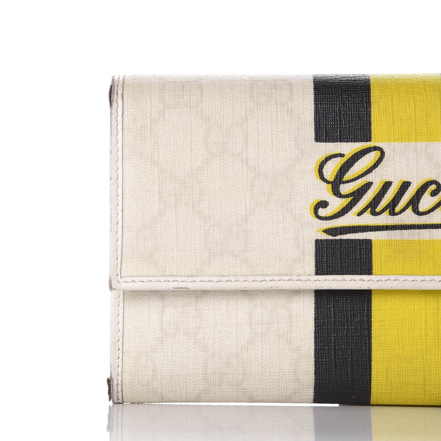 GG Plus Monogram Web Stripe Continental Wallet White