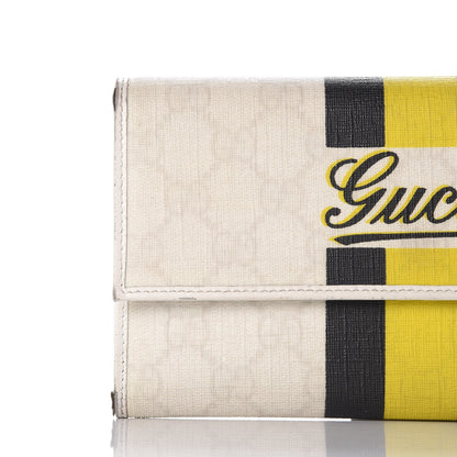 Gucci GG Plus Monogram Web Stripe Continental Wallet White 6 of 13
