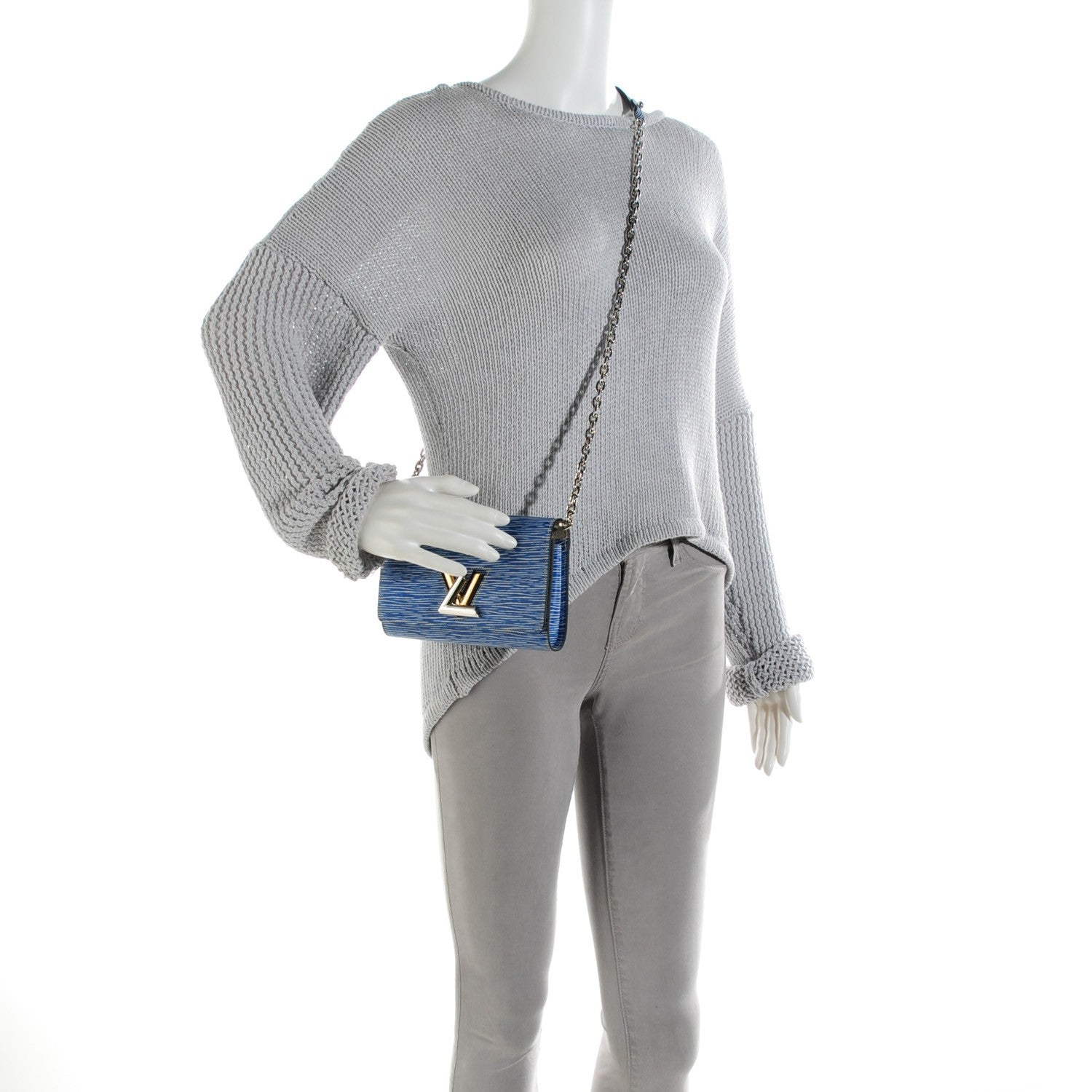 Louis Vuitton Epi Twist Chain Wallet Denim Light 2 of 7
