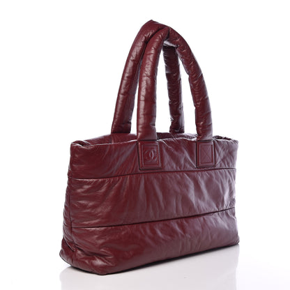Chanel Lambskin Quilted Large Coco Cocoon Tote Burgundy 3 of 19