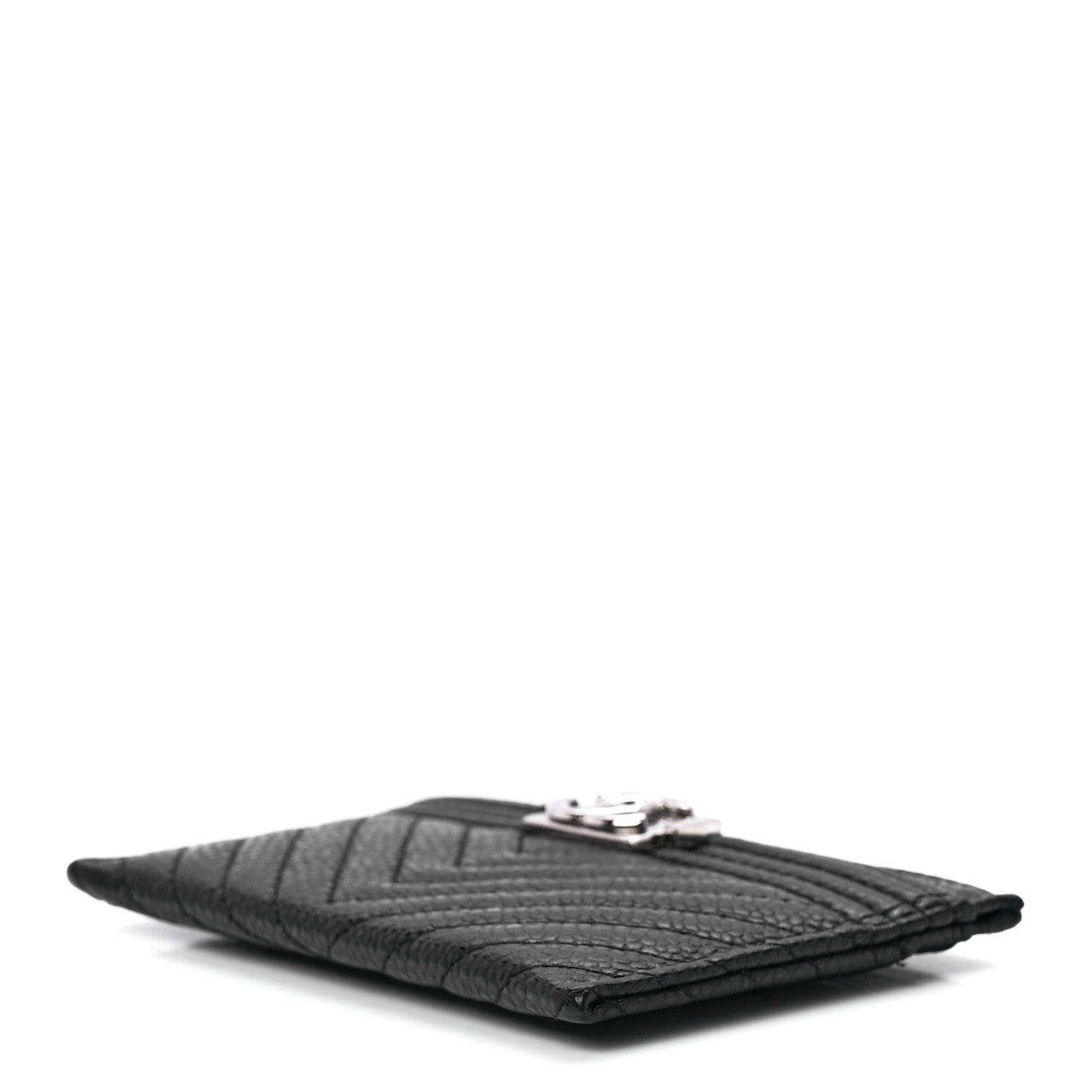 Chanel Caviar Chevron Quilted Boy Card Holder Black 10 of 12