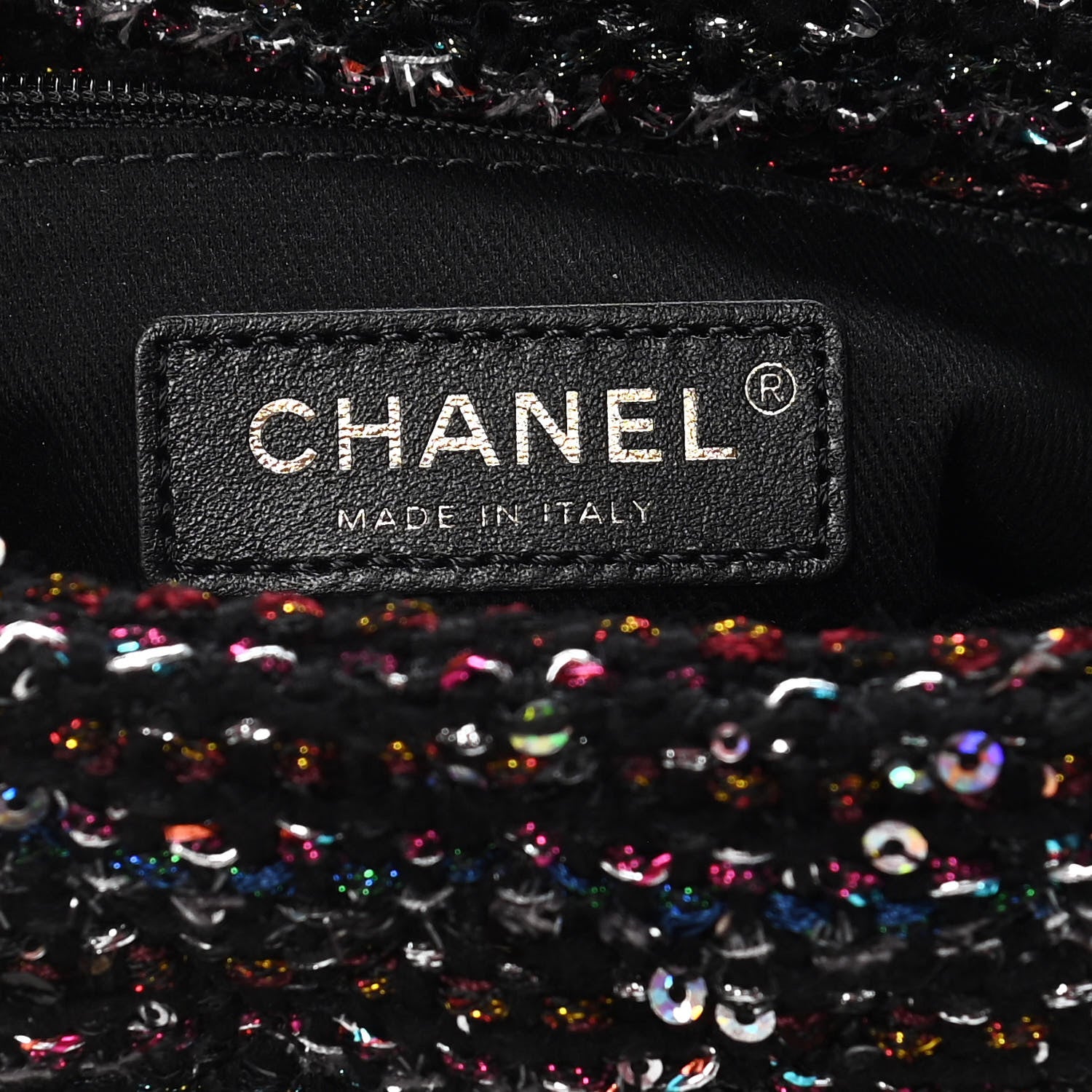Chanel Tweed Sequin Mini Coco Handle Flap Black 7 of 12
