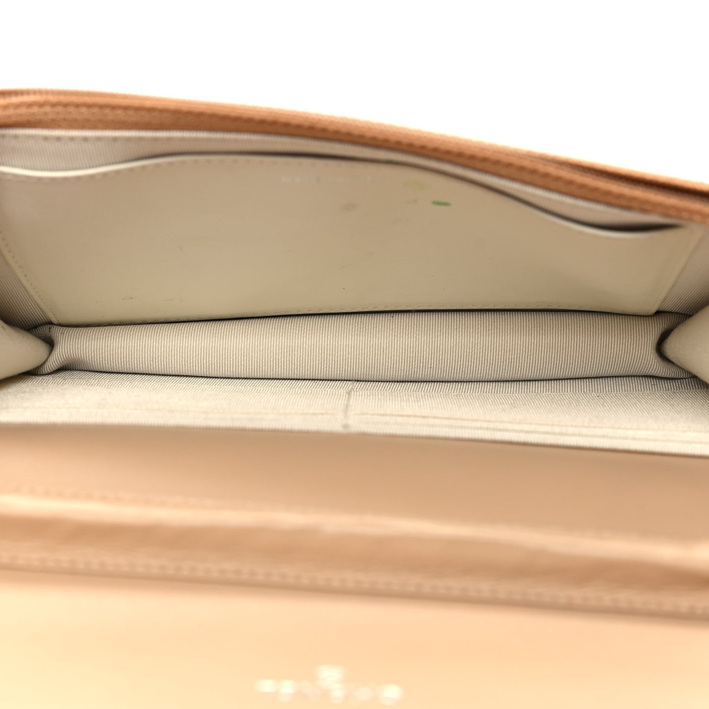 Grained Calfskin Diamond Stitched Wallet On Chain WOC Beige White