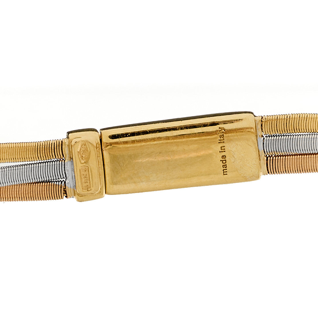 Marco Bicego 18K Yellow Rose White Gold Diamond Goa Three Strand Bracelet 3 of 3