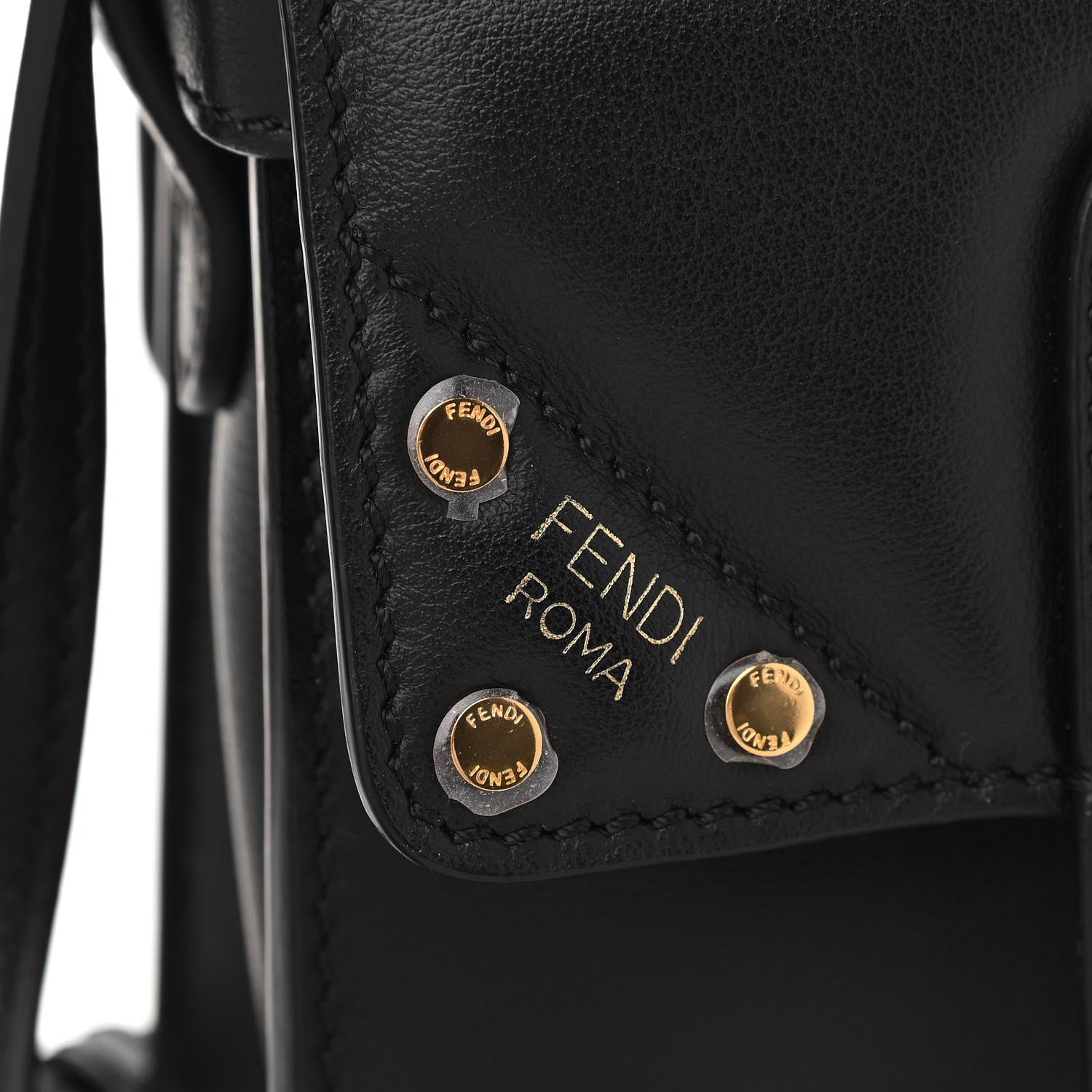 Fendi Vitello Grace Matte Small Flip Tote Black 7 of 13