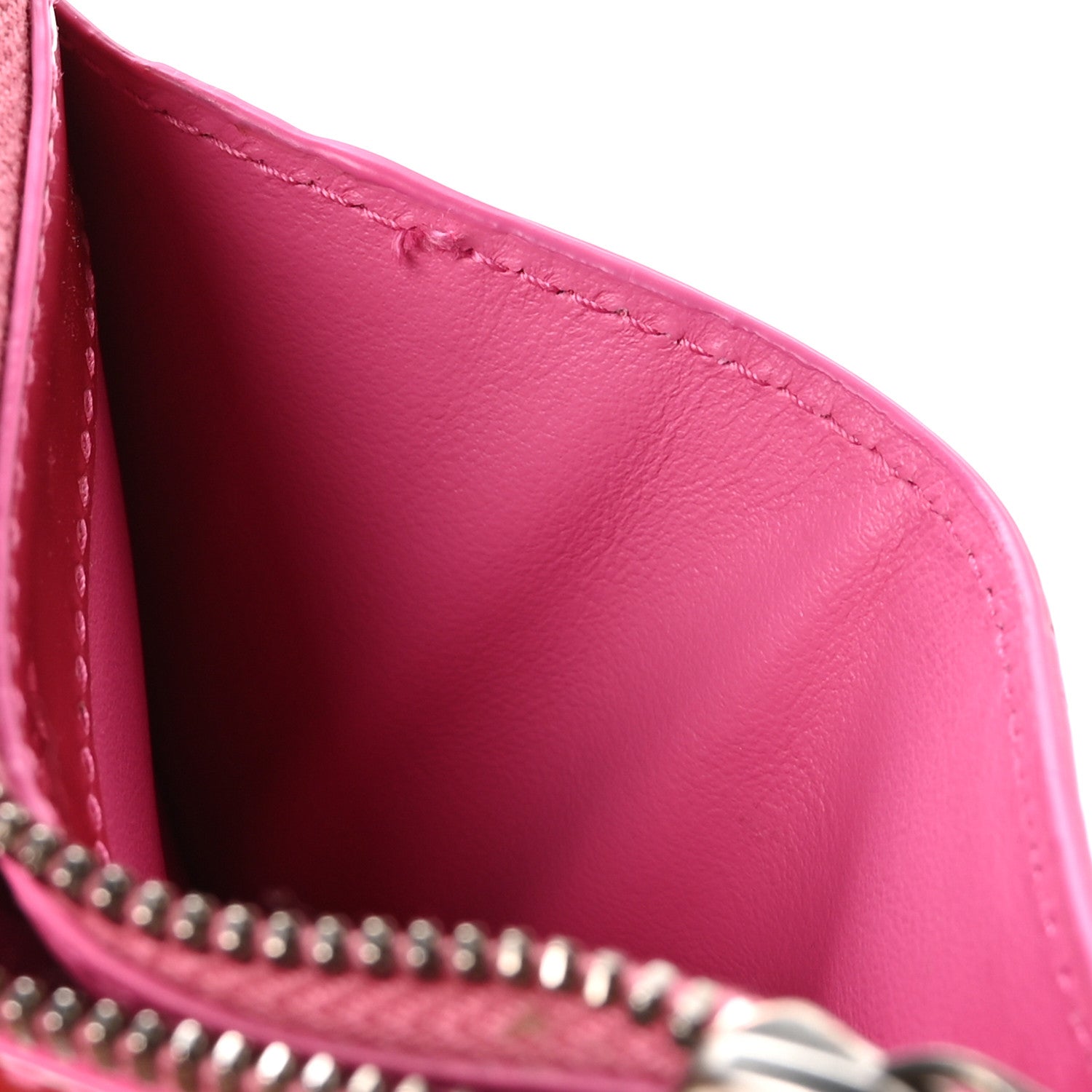 Bottega Veneta Metallic Patent Calfskin Intrecciato Cassette Zipped Card Case Pink 8 of 8