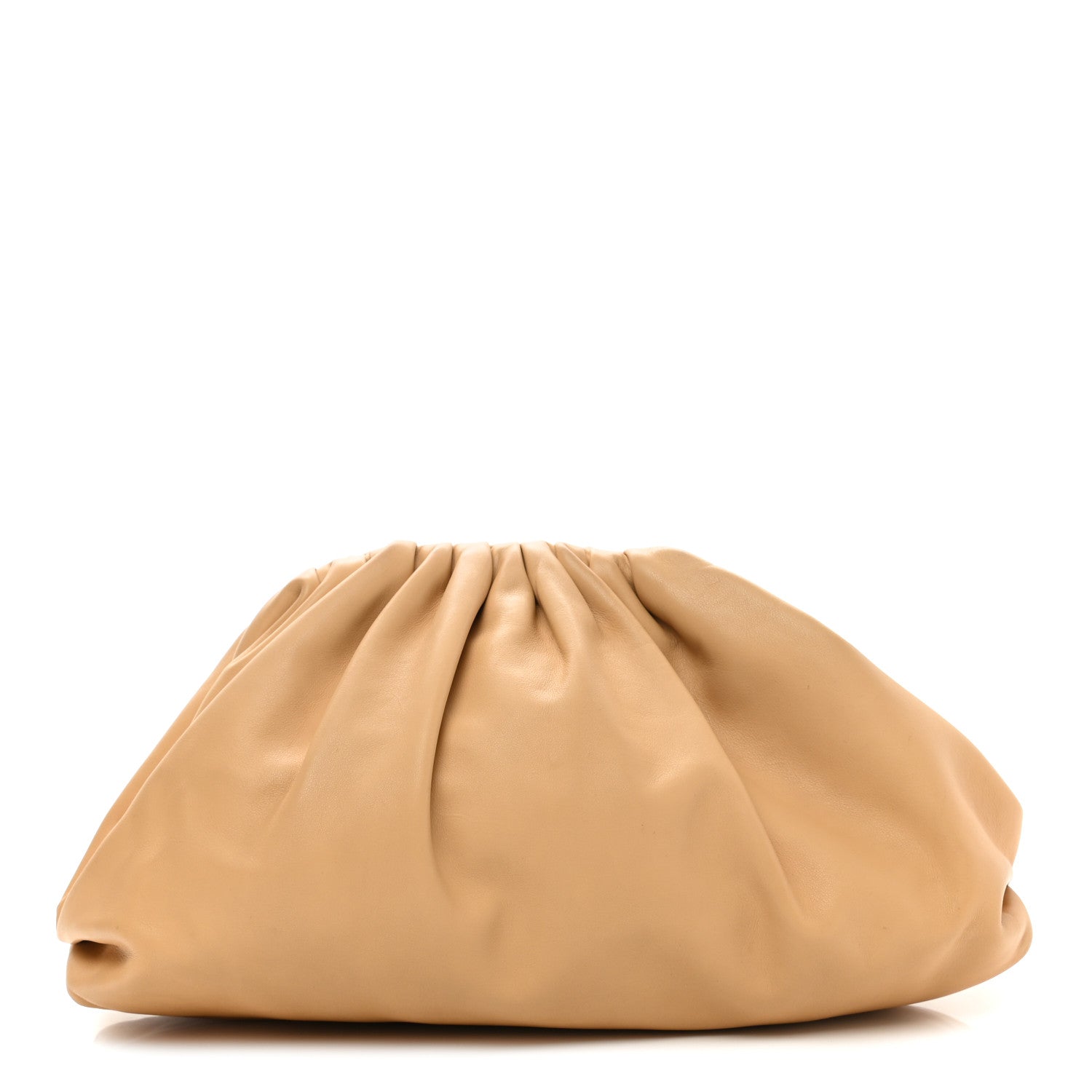 Bottega Veneta Smooth Butter Calf The Pouch Oversized Clutch Almond 1 of 11