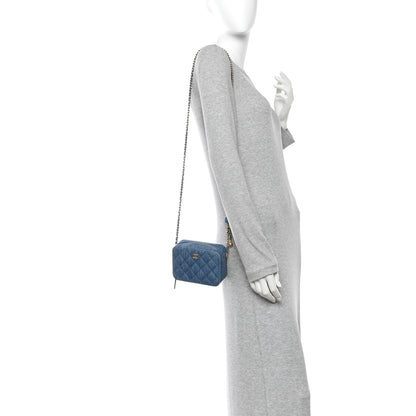 Chanel Denim Quilted CC Pearl Crush Camera Case Blue 2 of 11