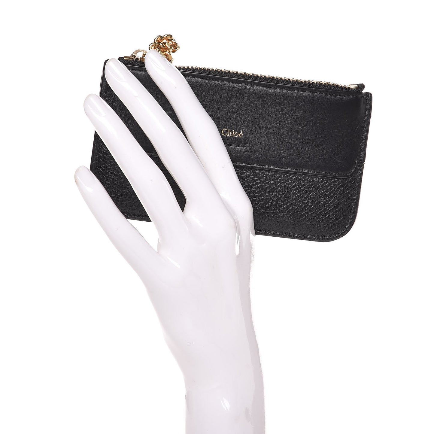 Grained Calfskin Drew Card Holder Black
