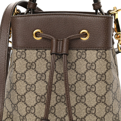 Gucci GG Supreme Monogram Web Small Ophidia Bucket Bag Brown 8 of 11