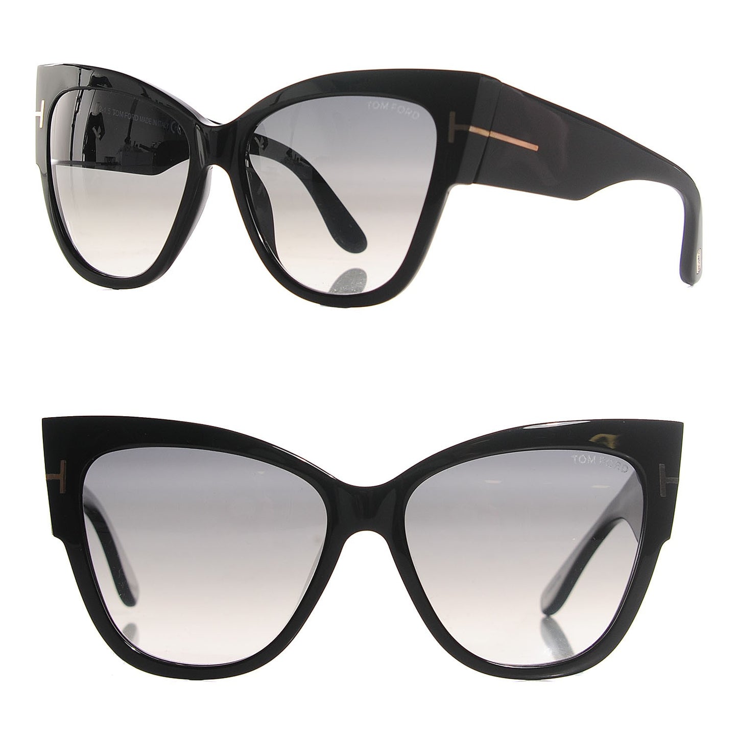 Acetate Anoushka Cat Eye Sunglasses TF371 Black