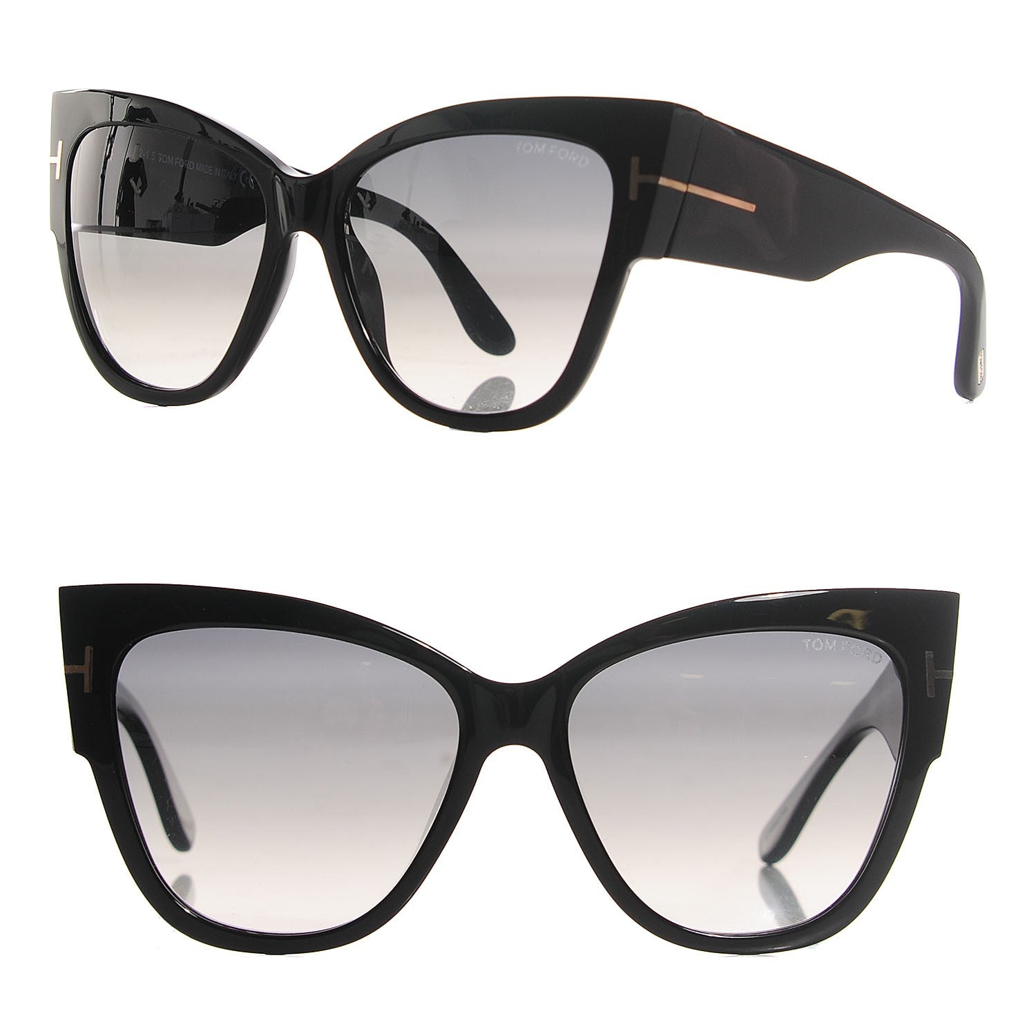 Tom Ford Acetate Anoushka Cat Eye Sunglasses TF371 Black 1 of 7