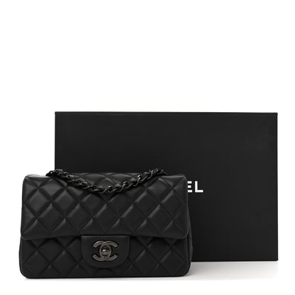 Chanel Lambskin Quilted Mini Rectangular Flap So Black 12 of 12