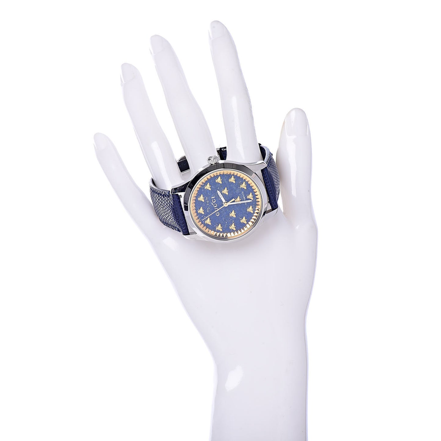Stainless Steel Lizard Lapis Lazuli 38mm G-Timeless Bee Automatic Watch Blue