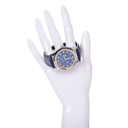 Gucci Stainless Steel Lizard Lapis Lazuli 38mm G-Timeless Bee Automatic Watch Blue 2 of 9