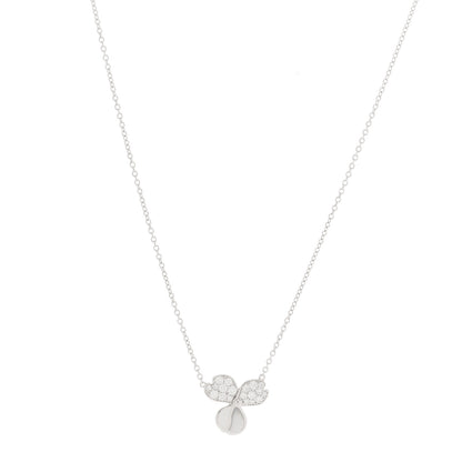 Tiffany Platinum Diamond .17ctw Small Paper Flowers Pendant Necklace 1 of 6