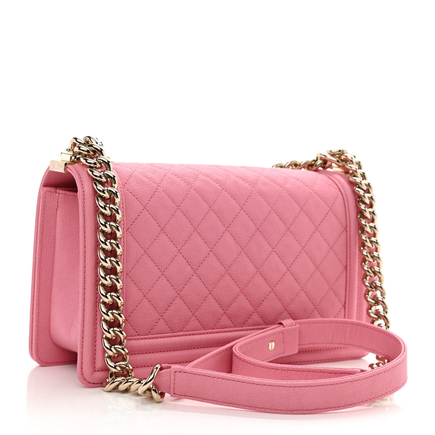 Caviar Quilted Medium Boy Flap Light Pink