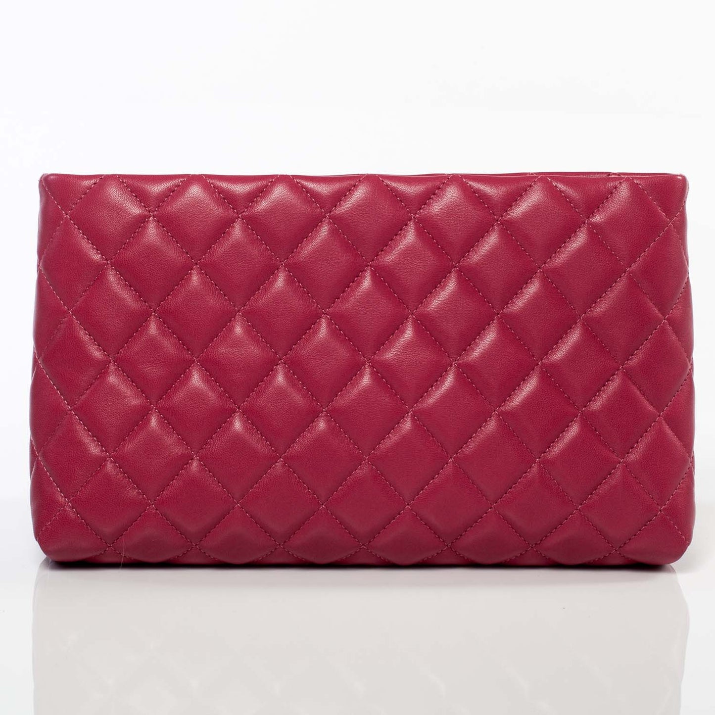 Lambskin Quilted Clutch Fuchsia