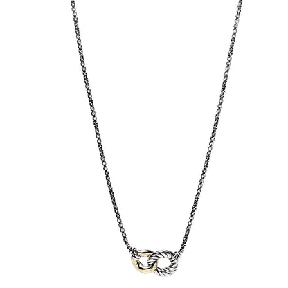 David Yurman Sterling Silver 18K Yellow Gold Belmont Pendant Necklace 1 of 6