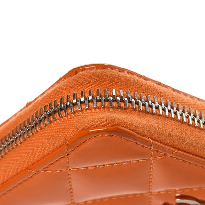 Chanel Patent Calfskin Quilted Zip Coin Purse Orange 9 of 12
