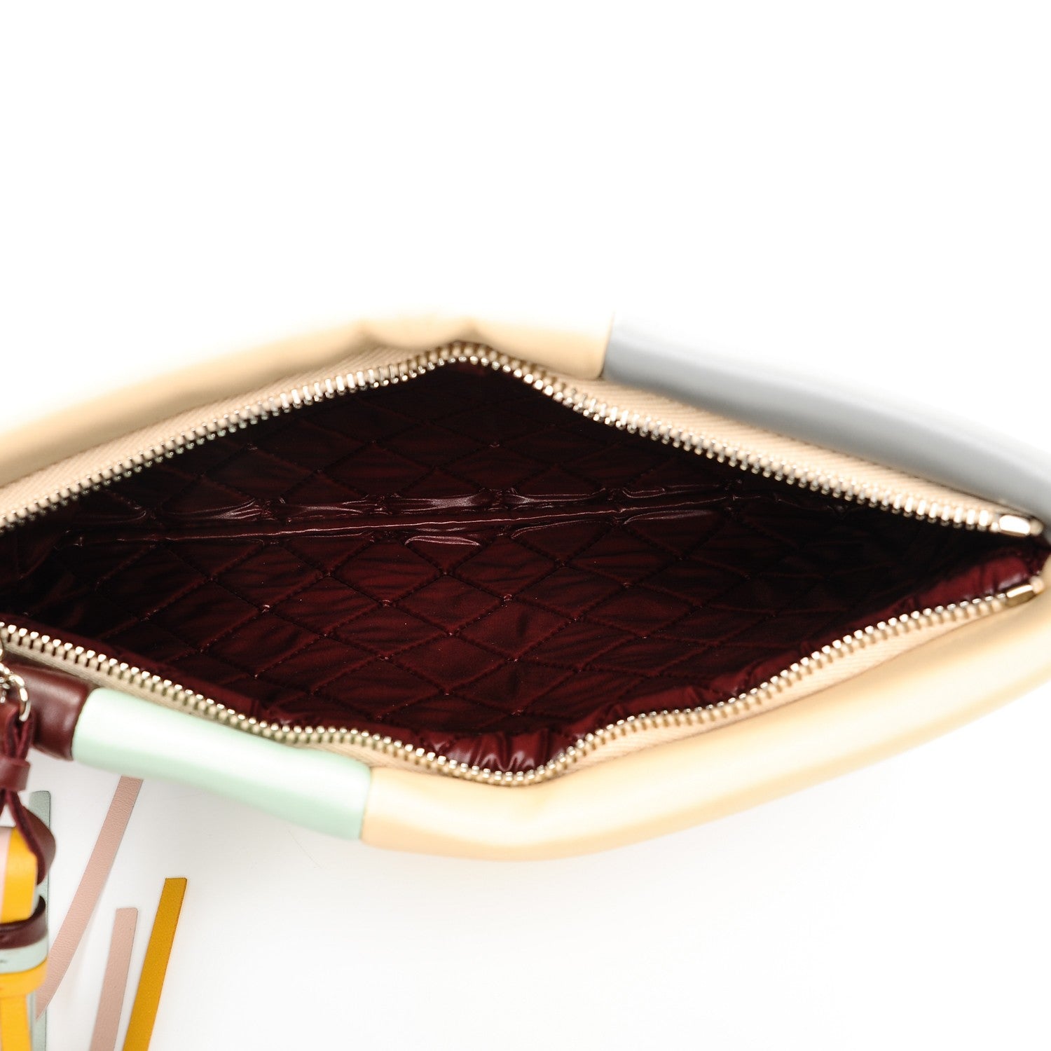 Chanel Lambskin Patchwork Medium Cosmetic Case Multicolor Burgundy 5 of 7