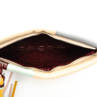 Chanel Lambskin Patchwork Medium Cosmetic Case Multicolor Burgundy 5 of 7