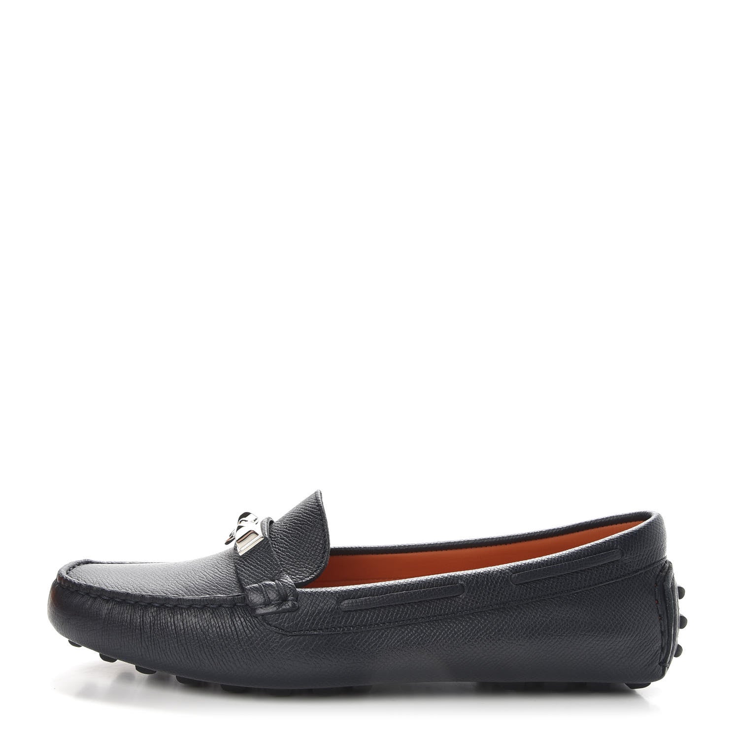 Hermes Epsom Womens Irving Loafer 37 Marine 1 of 10