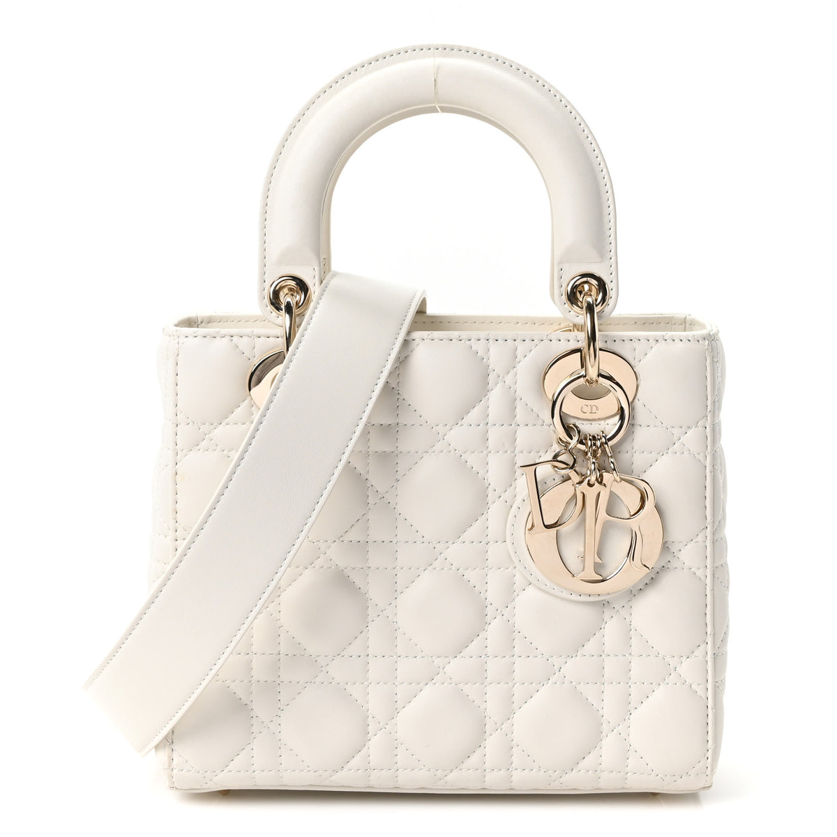 Lambskin Cannage Small My ABCDior Lady Dior White