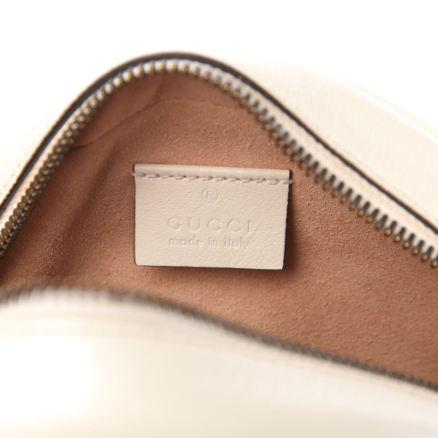 Gucci Calfskin Matelasse Mini GG Marmont Round Shoulder Bag White 8 of 10