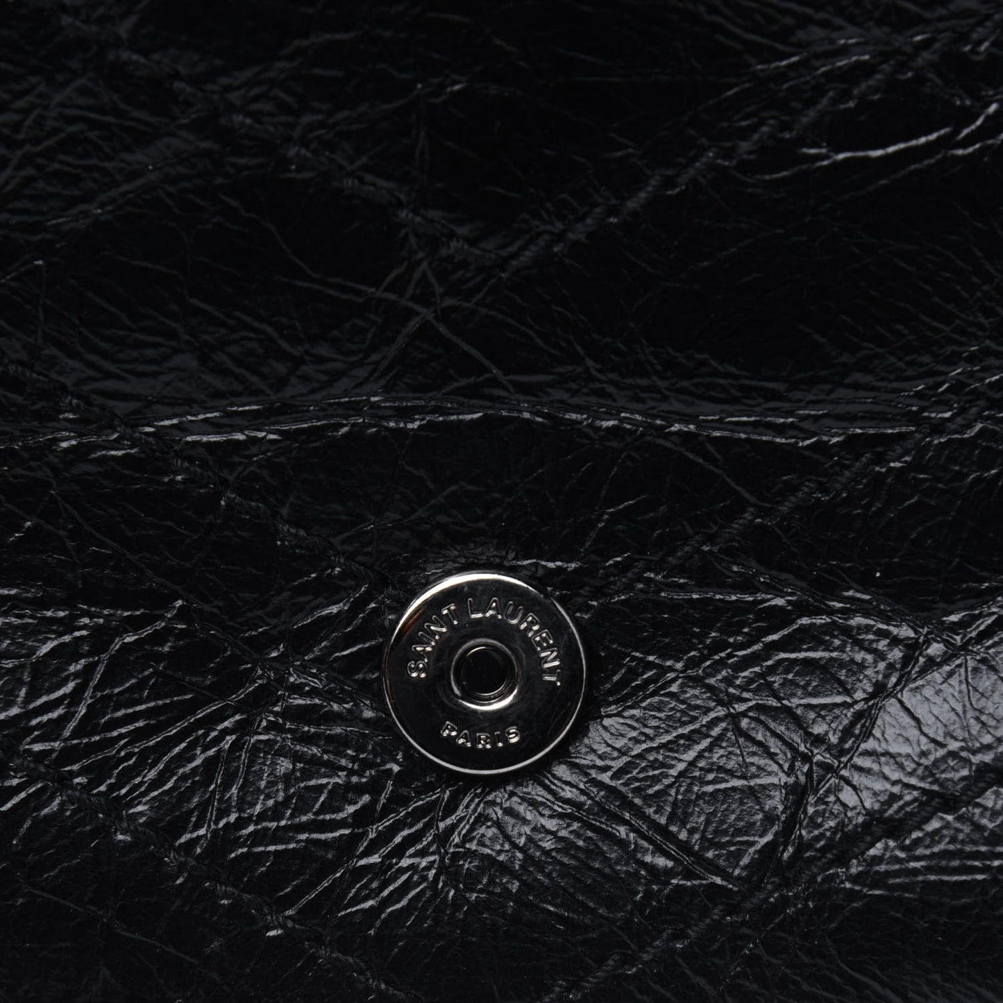 Crinkled Calfskin Matelasse Monogram Niki Chain Wallet Black