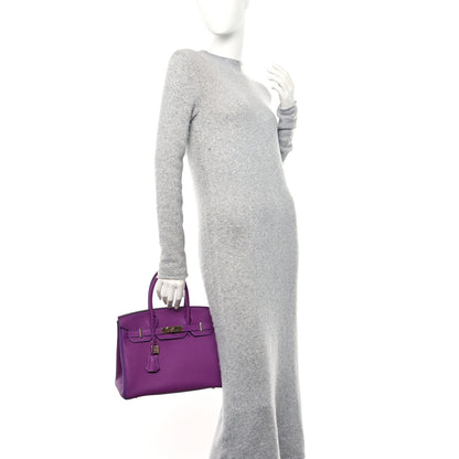 Hermes Togo Horseshoe Birkin 30 Anemone Bleu Electrique 2 of 12