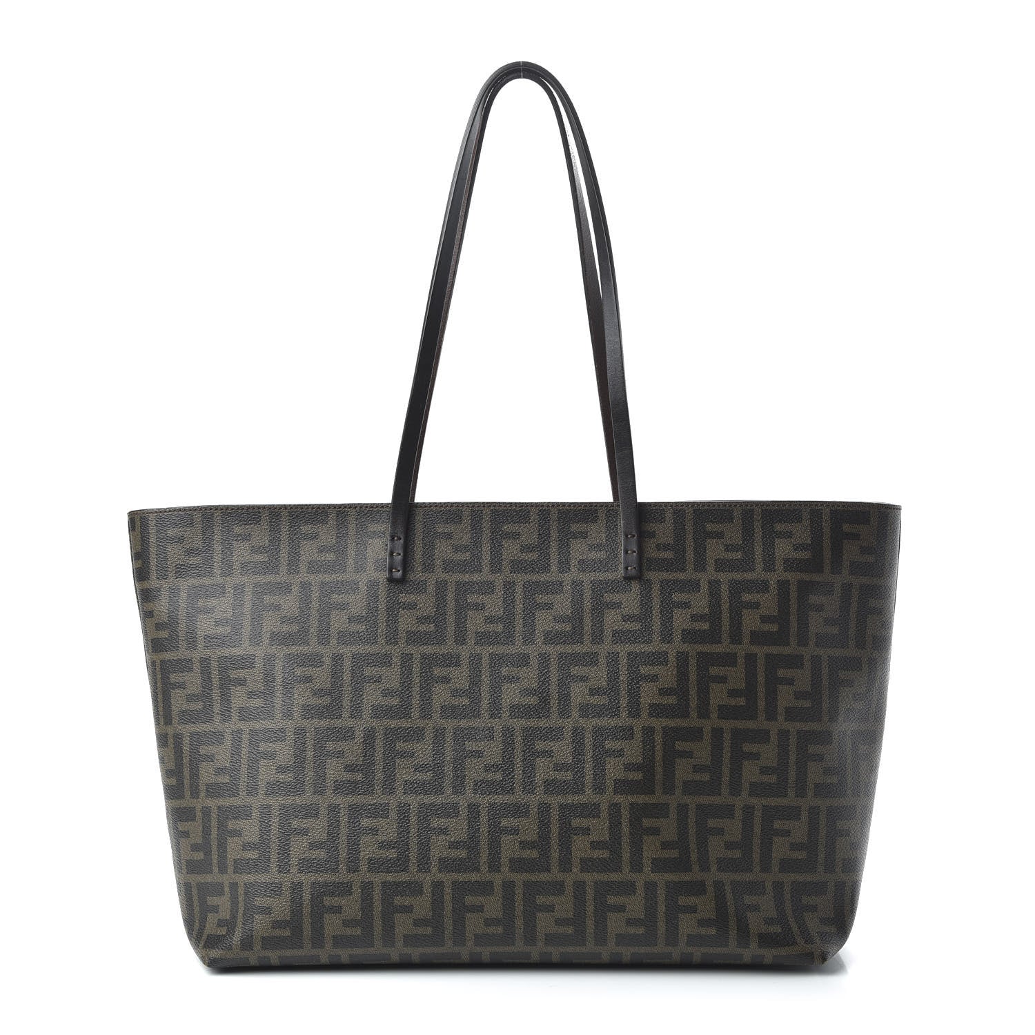 Fendi Zucca Spalmati Medium Roll Tote Tobacco Moro 1 of 10