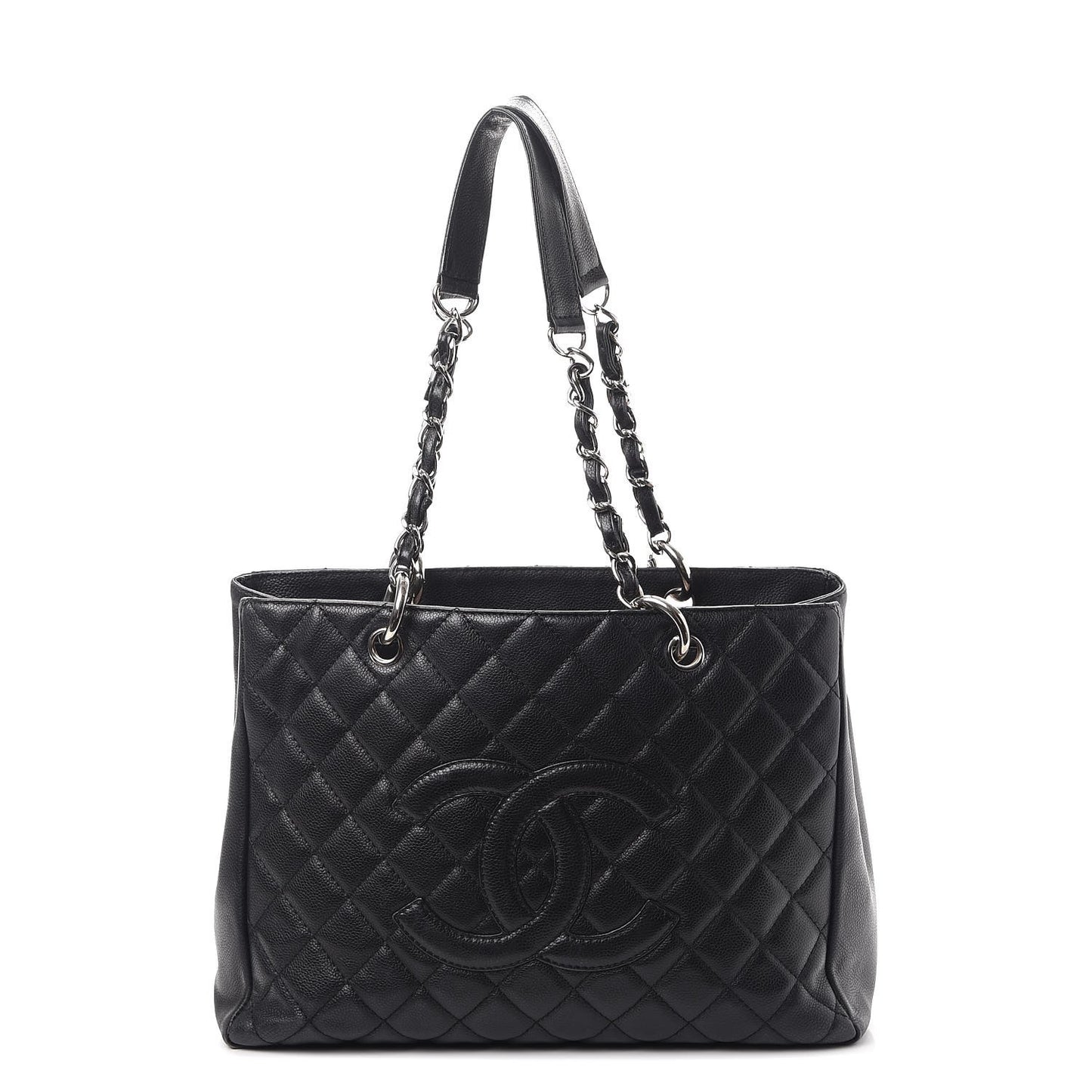 Caviar Quilted Grand Shopping Tote GST Black
