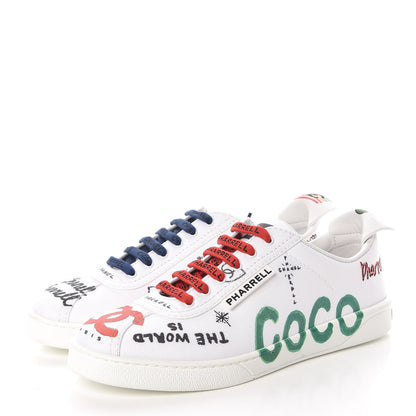 Chanel x Pharrell Williams Calfskin Womens Sneakers 39 White 3 of 14