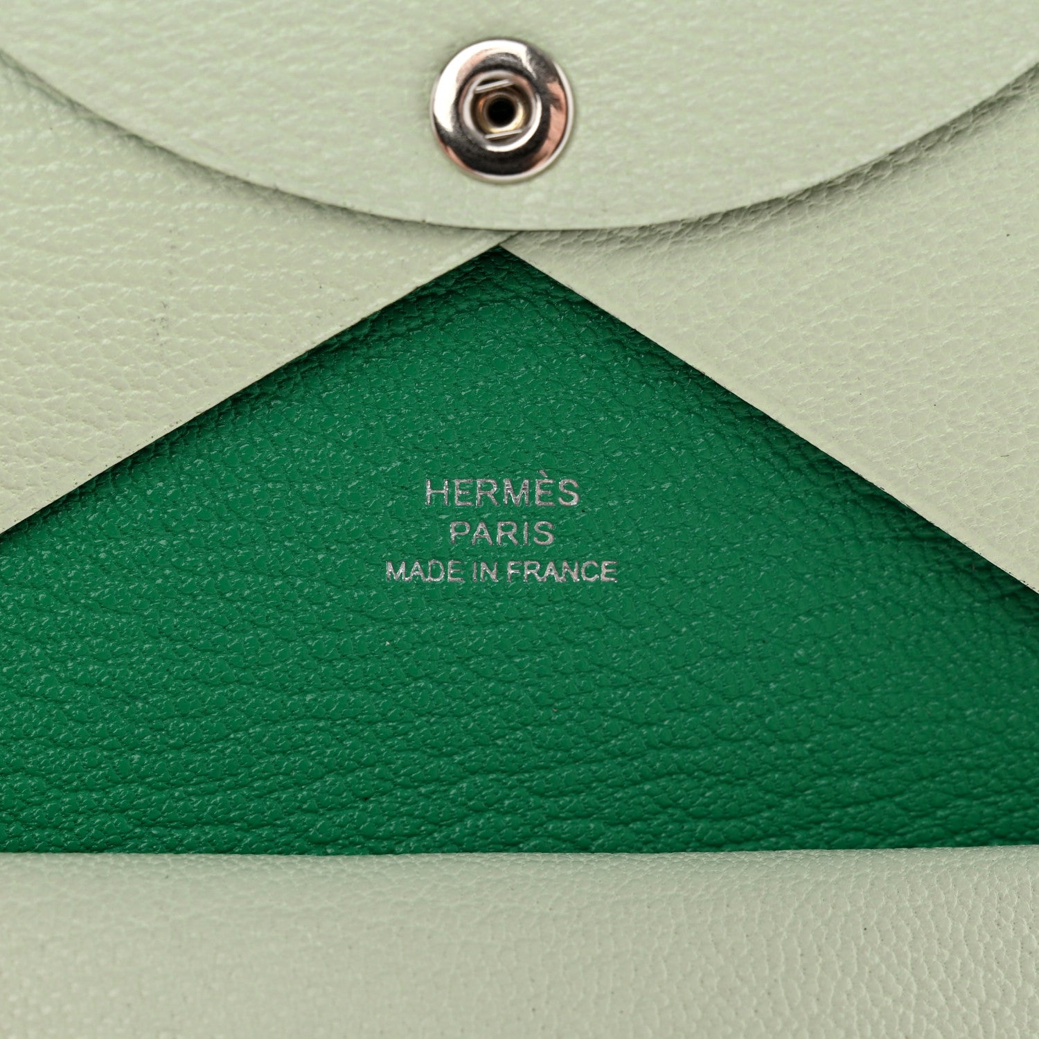 Hermes Chevre Mysore Verso Calvi Duo Card Case Vert Fizz Menthe 6 of 8