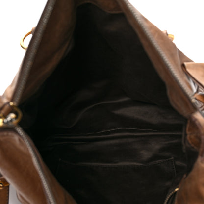 Miu Miu Vitello Lux Bow Bag Brown 6 of 11