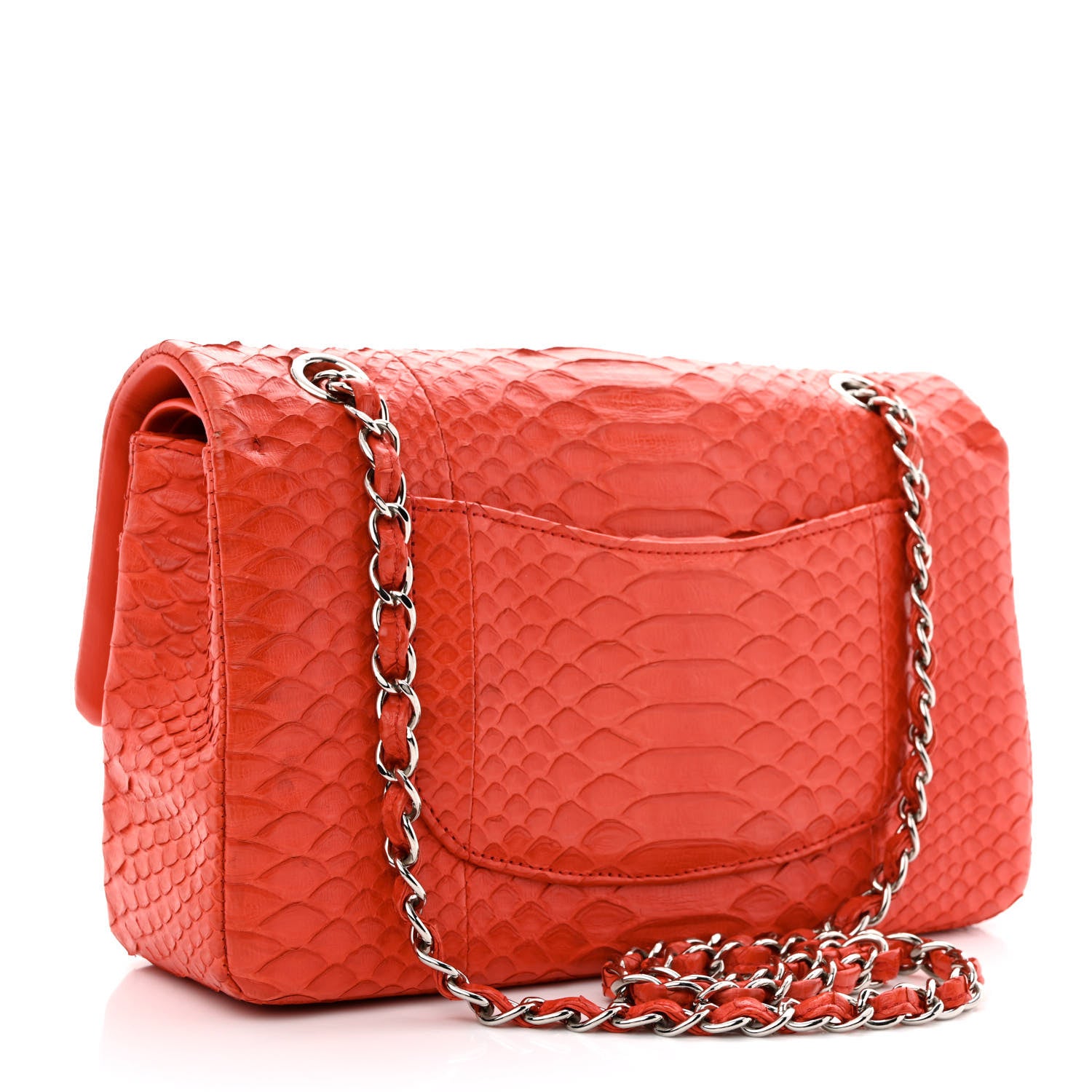 Chanel Snakeskin Medium Double Flap Red 3 of 13