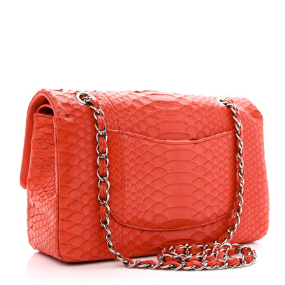 Chanel Snakeskin Medium Double Flap Red 3 of 13