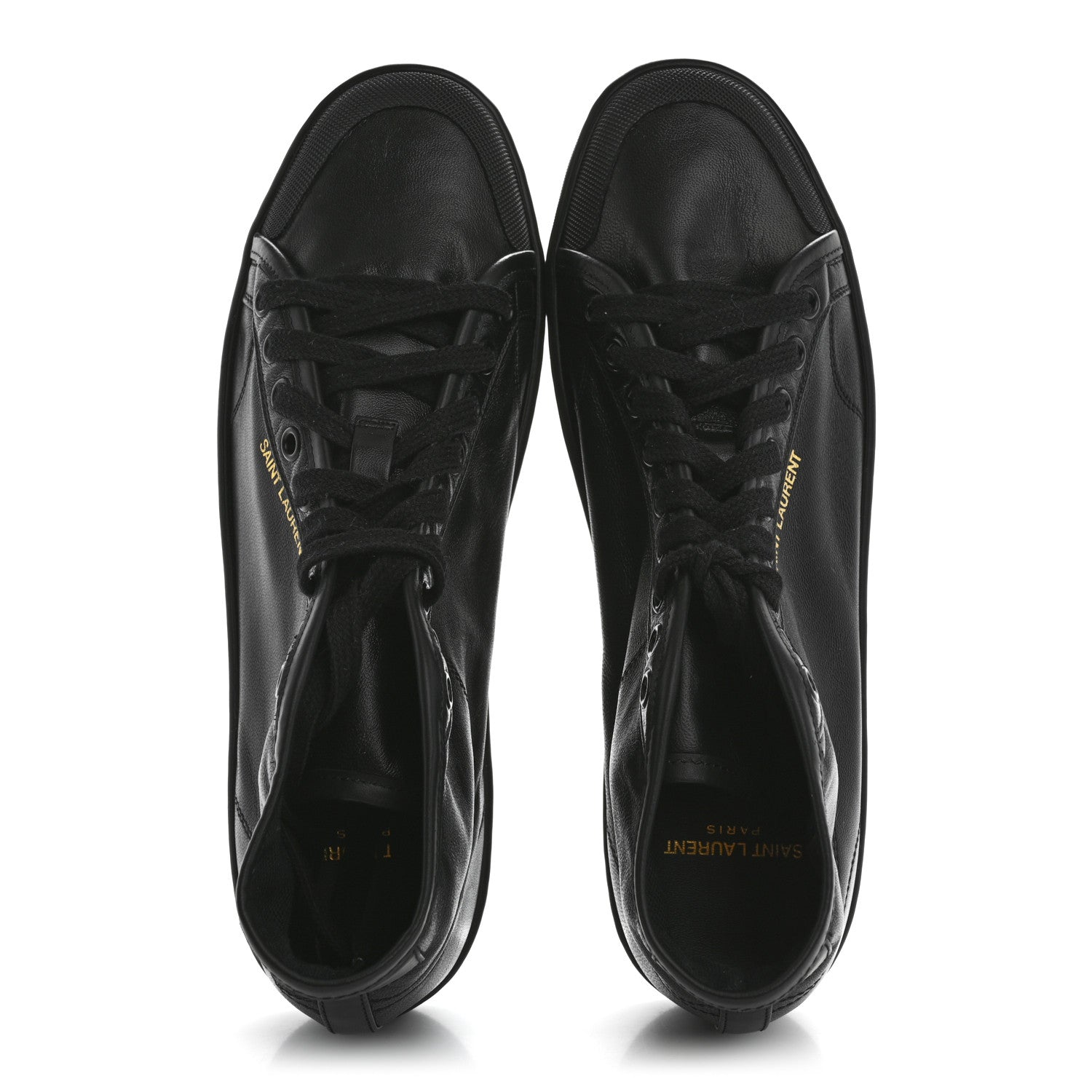 Saint Laurent Lambskin Womens Court Classic SL/39 Mid Top Sneakers 39 Black 2 of 9