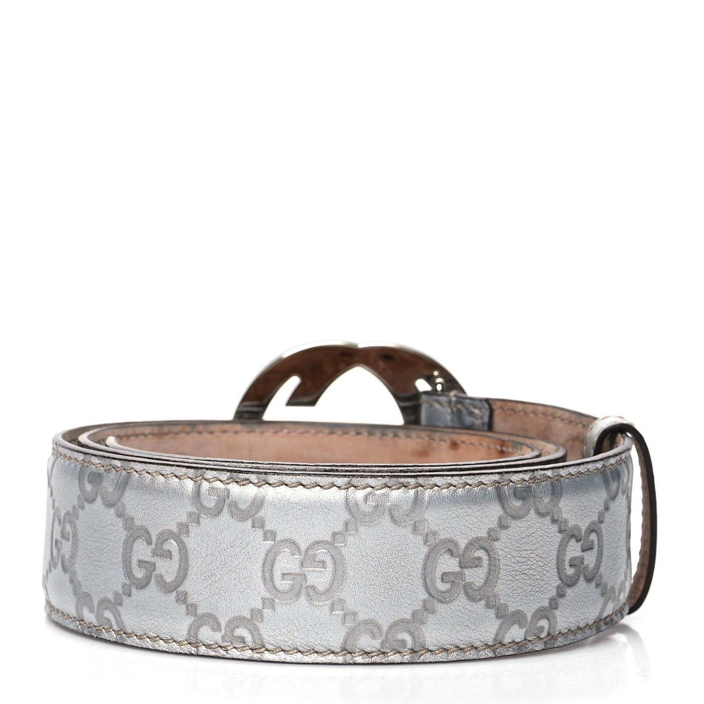 Metallic Guccissima Interlocking G Belt 90 36