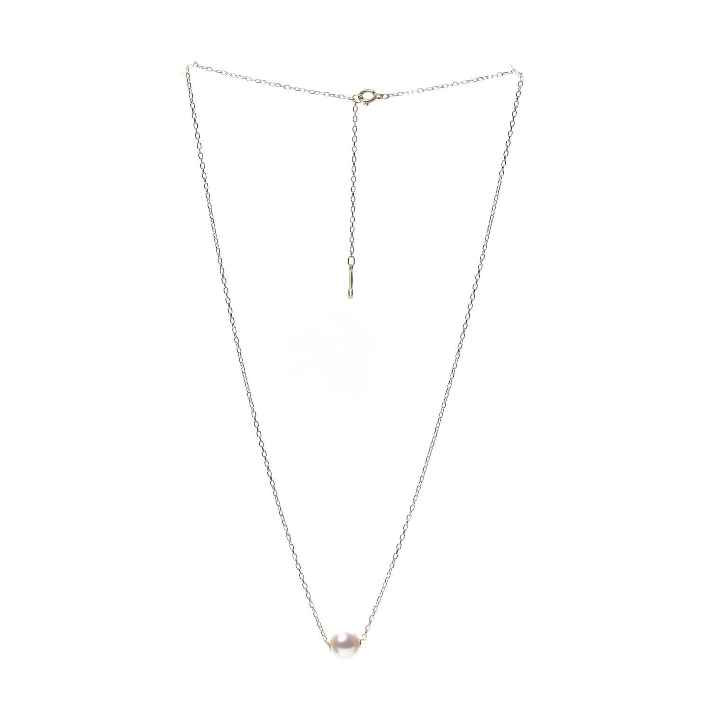 18K Yellow Gold Akoya Pearl 8mm Single Pendant Necklace