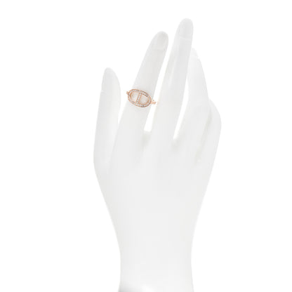 Hermes 18K Rose Gold Diamond MM Chaine d'Ancre Contour Ring 53 6.5 2 of 5