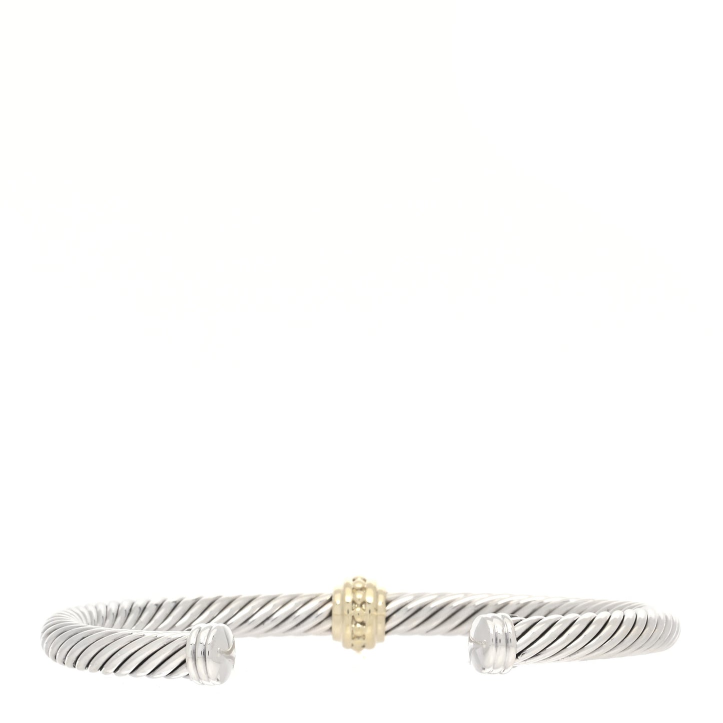 Sterling Silver 14K Yellow Gold 5mm Station Cable Bracelet