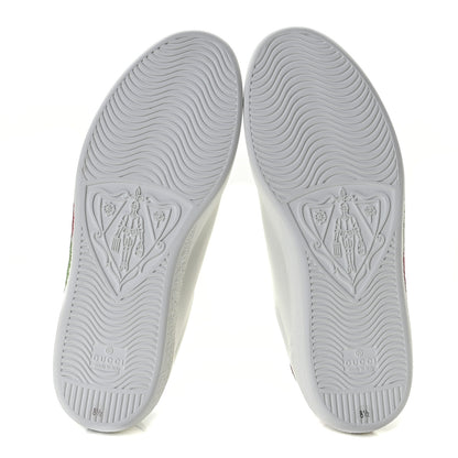 Gucci Calfskin Interlocking G Mens New Ace Sneakers 8.5 White Red Flame Green 7 of 10
